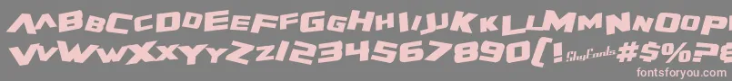 フォントSfZeroGravityBoldItalic – 灰色の背景にピンクのフォント