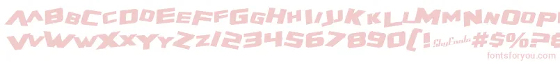 SfZeroGravityBoldItalic-fontti – vaaleanpunaiset fontit valkoisella taustalla