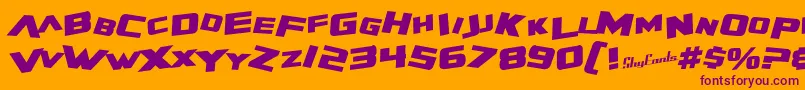 SfZeroGravityBoldItalic Font – Purple Fonts on Orange Background