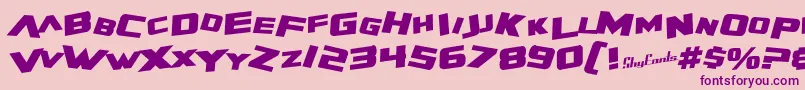 SfZeroGravityBoldItalic-fontti – violetit fontit vaaleanpunaisella taustalla
