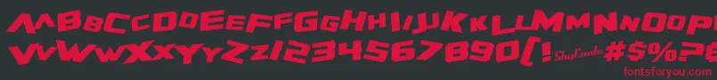 SfZeroGravityBoldItalic Font – Red Fonts on Black Background
