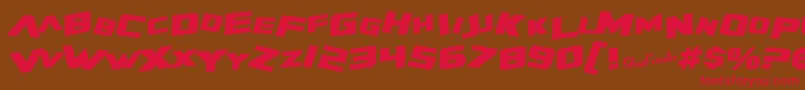 SfZeroGravityBoldItalic Font – Red Fonts on Brown Background