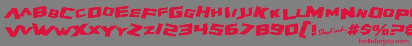 SfZeroGravityBoldItalic-Schriftart – Rote Schriften auf grauem Hintergrund