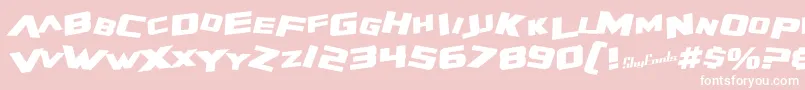 SfZeroGravityBoldItalic Font – White Fonts on Pink Background