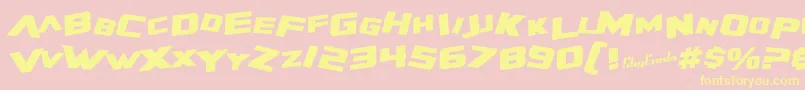 SfZeroGravityBoldItalic Font – Yellow Fonts on Pink Background