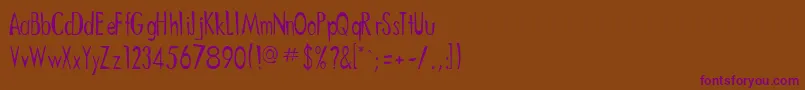 ChineseRegular Font – Purple Fonts on Brown Background