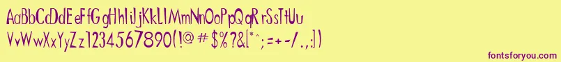 ChineseRegular Font – Purple Fonts on Yellow Background