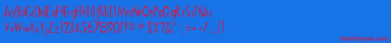 ChineseRegular Font – Red Fonts on Blue Background