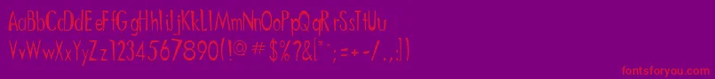 ChineseRegular Font – Red Fonts on Purple Background