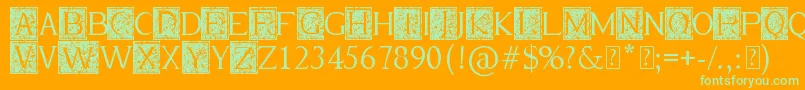 Merlot Font – Green Fonts on Orange Background