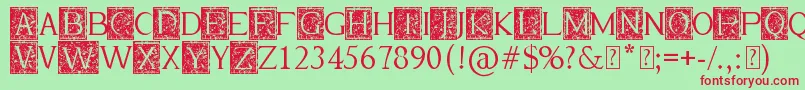 Merlot Font – Red Fonts on Green Background