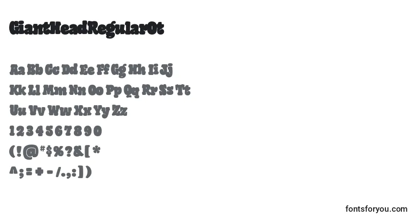 Schriftart GiantHeadRegularOt – Alphabet, Zahlen, spezielle Symbole
