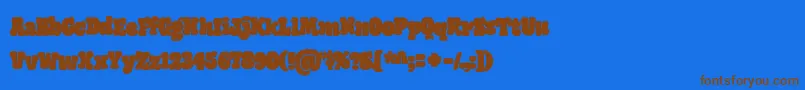 GiantHeadRegularOt Font – Brown Fonts on Blue Background