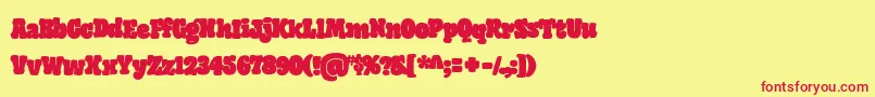 GiantHeadRegularOt Font – Red Fonts on Yellow Background