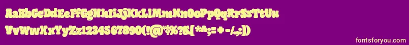 GiantHeadRegularOt Font – Yellow Fonts on Purple Background