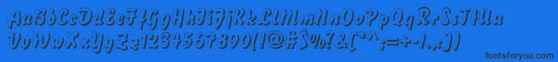 DsBisonShadow Font – Black Fonts on Blue Background