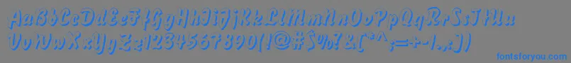 DsBisonShadow-Schriftart – Blaue Schriften auf grauem Hintergrund