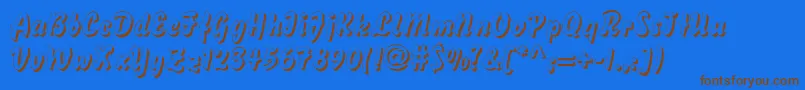 DsBisonShadow Font – Brown Fonts on Blue Background