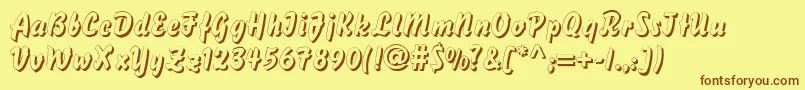 DsBisonShadow Font – Brown Fonts on Yellow Background