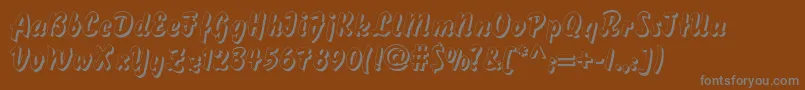 DsBisonShadow-Schriftart – Graue Schriften auf braunem Hintergrund