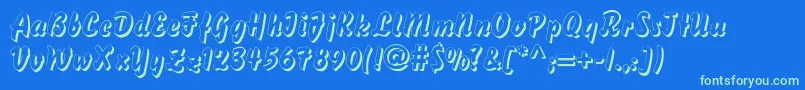 DsBisonShadow Font – Green Fonts on Blue Background