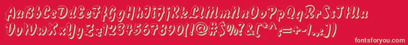 DsBisonShadow Font – Green Fonts on Red Background