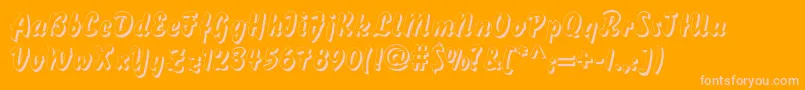 DsBisonShadow-Schriftart – Rosa Schriften auf orangefarbenem Hintergrund