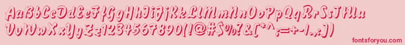 DsBisonShadow Font – Red Fonts on Pink Background