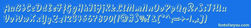 DsBisonShadow Font – Yellow Fonts on Blue Background