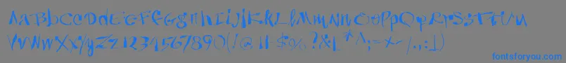 Anarchica-Schriftart – Blaue Schriften auf grauem Hintergrund