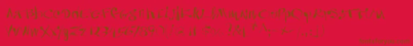 Anarchica Font – Brown Fonts on Red Background