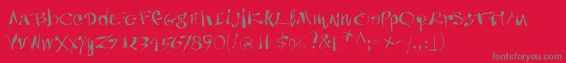フォントAnarchica – 赤い背景に灰色の文字