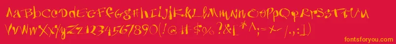 Anarchica Font – Orange Fonts on Red Background