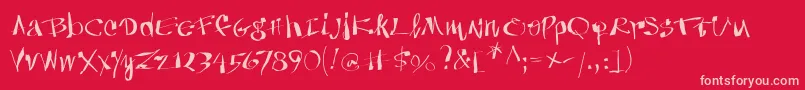 Anarchica Font – Pink Fonts on Red Background