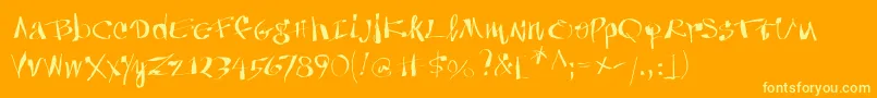 Anarchica Font – Yellow Fonts on Orange Background