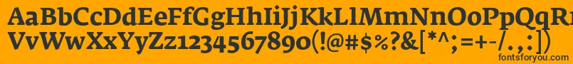 Шрифт FedraserifaproBold – чёрные шрифты на оранжевом фоне