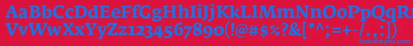 Czcionka FedraserifaproBold – niebieskie czcionki na czerwonym tle