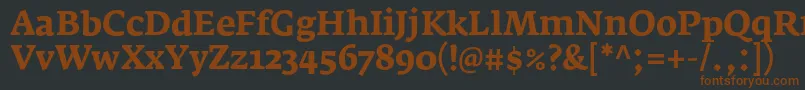 Czcionka FedraserifaproBold – brązowe czcionki na czarnym tle