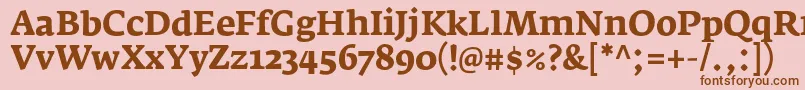 FedraserifaproBold Font – Brown Fonts on Pink Background