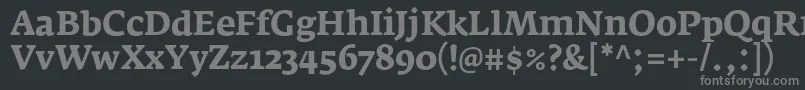 フォントFedraserifaproBold – 黒い背景に灰色の文字