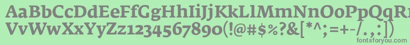 フォントFedraserifaproBold – 緑の背景に灰色の文字