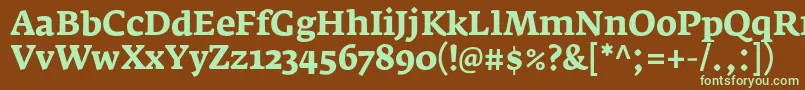 Шрифт FedraserifaproBold – зелёные шрифты на коричневом фоне