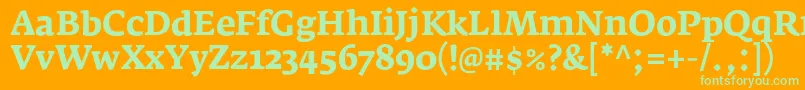 Подробнее о шрифте FedraserifaproBold Шрифт FedraserifaproBold – зелёные шрифты на оранжевом фоне