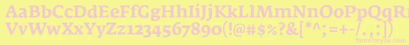 FedraserifaproBold Font – Pink Fonts on Yellow Background