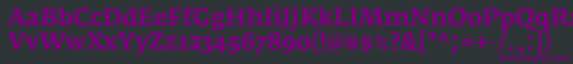 Шрифт FedraserifaproBold – фиолетовые шрифты на чёрном фоне