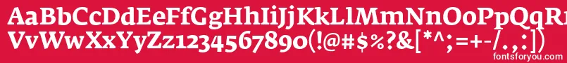 Czcionka FedraserifaproBold – białe czcionki na czerwonym tle