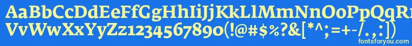 Шрифт FedraserifaproBold – жёлтые шрифты на синем фоне