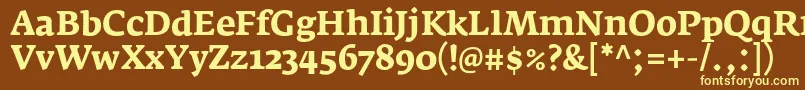 Шрифт FedraserifaproBold – жёлтые шрифты на коричневом фоне