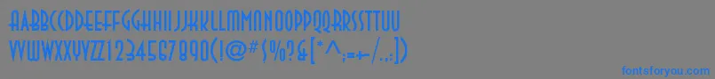 フォントDecotechTl – 灰色の背景に青い文字
