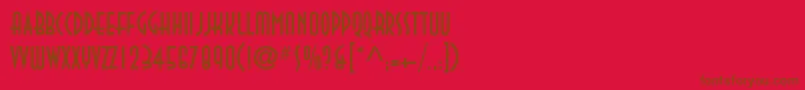 DecotechTl Font – Brown Fonts on Red Background